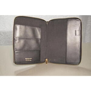 The Home Edit Black Leather Planner Case with Zipper